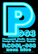 P.Cool-003 neon blue font