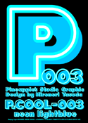 P.Cool-003 neon lightblue font